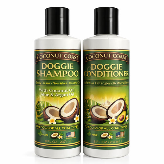 Coconut Coast Dog Shampoo & Conditioner Set  Soft. Clean. Tangle-Free Coats—Naturally.