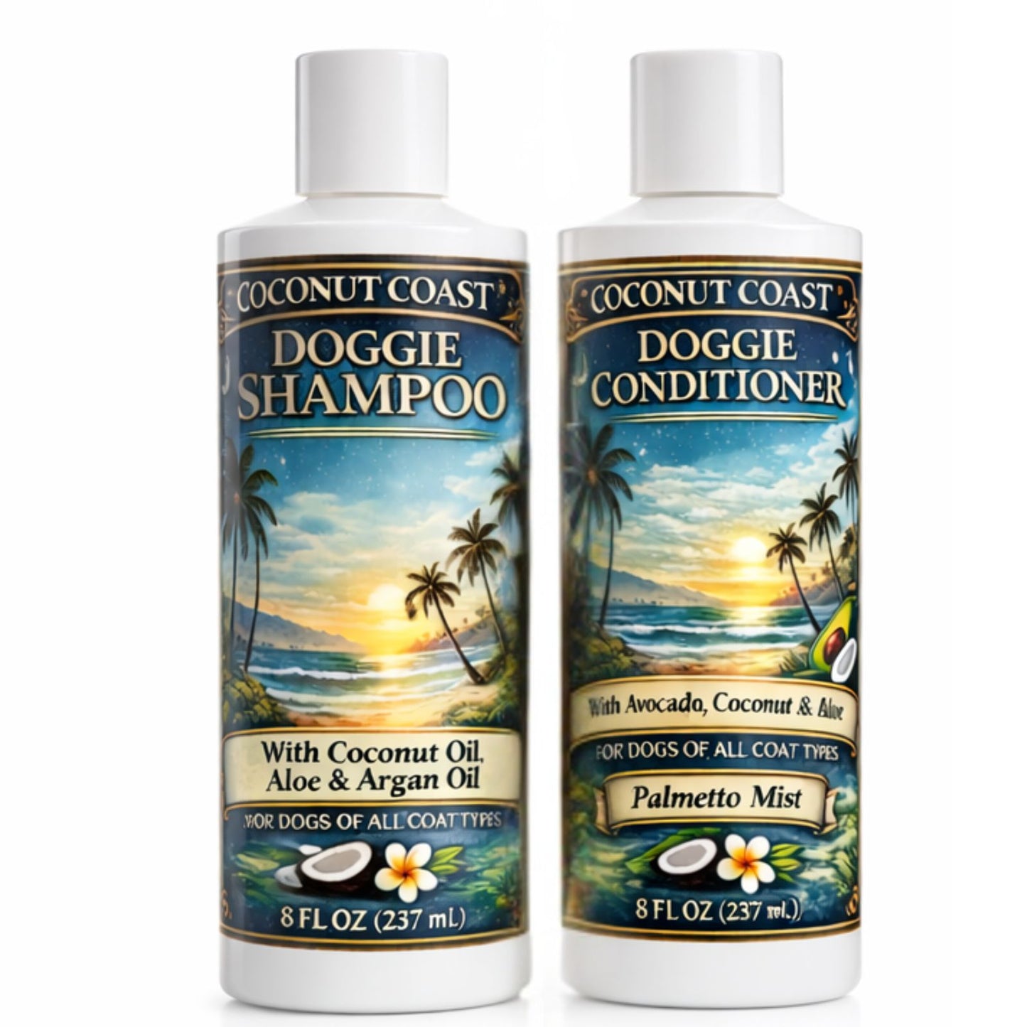Coconut Coast Dog Shampoo & Conditioner – Palmetto Mist  Soft, Smooth Coats with a Fresh Coastal Finish