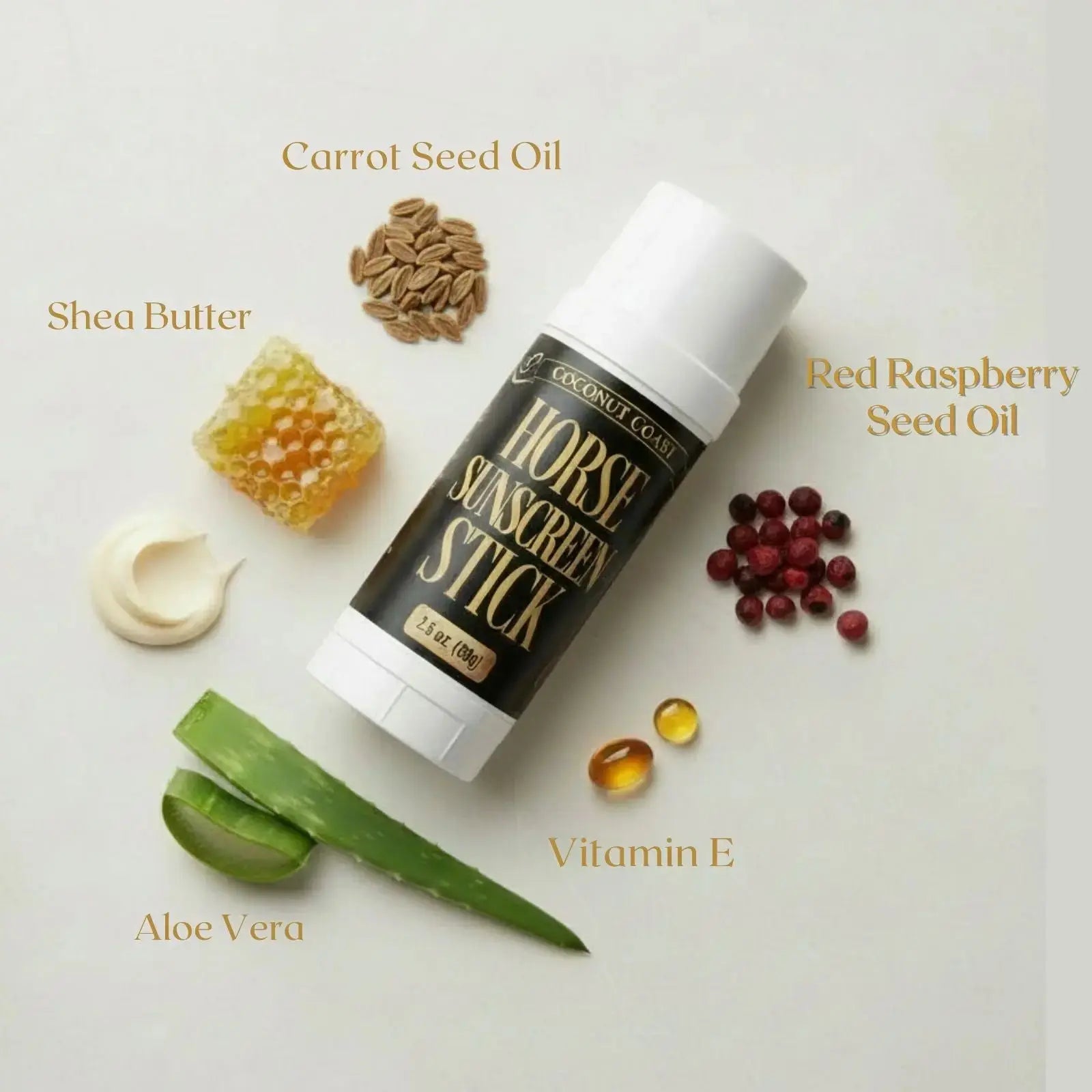 Coconut Coast Horse Sunscreen Stick – Mineral UVA/UVB Protection – 2.2 oz Coconut Coast