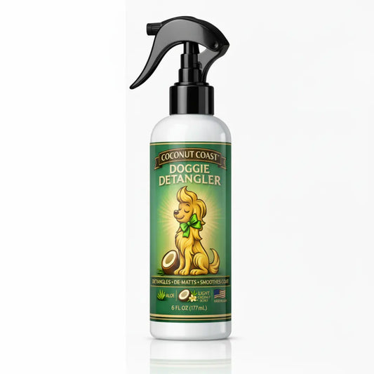 Coconut Coast doggie detangler spray for dogs de matting and smoothing coat