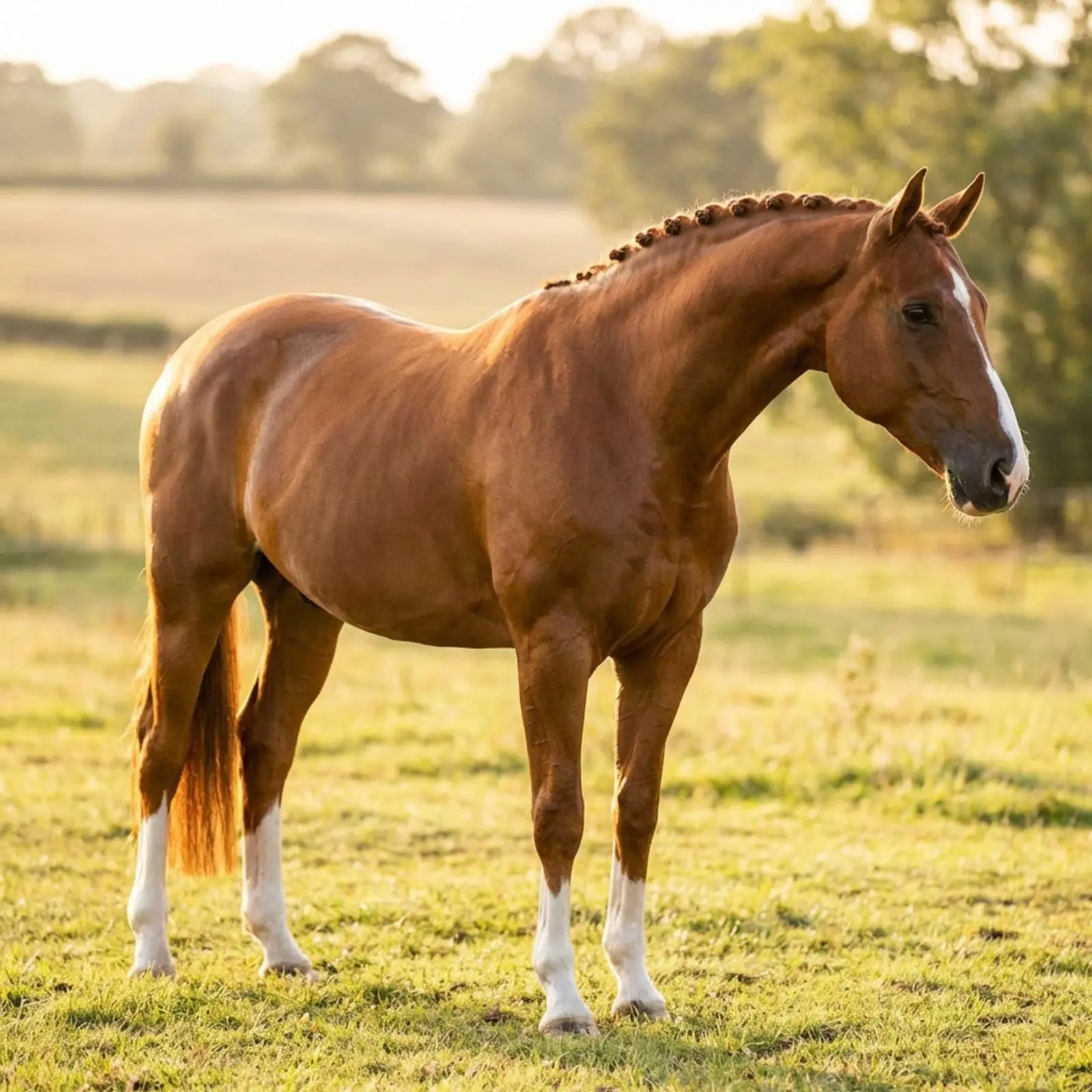 Horse coat protected from sun fading with Performance Coat grooming spray
