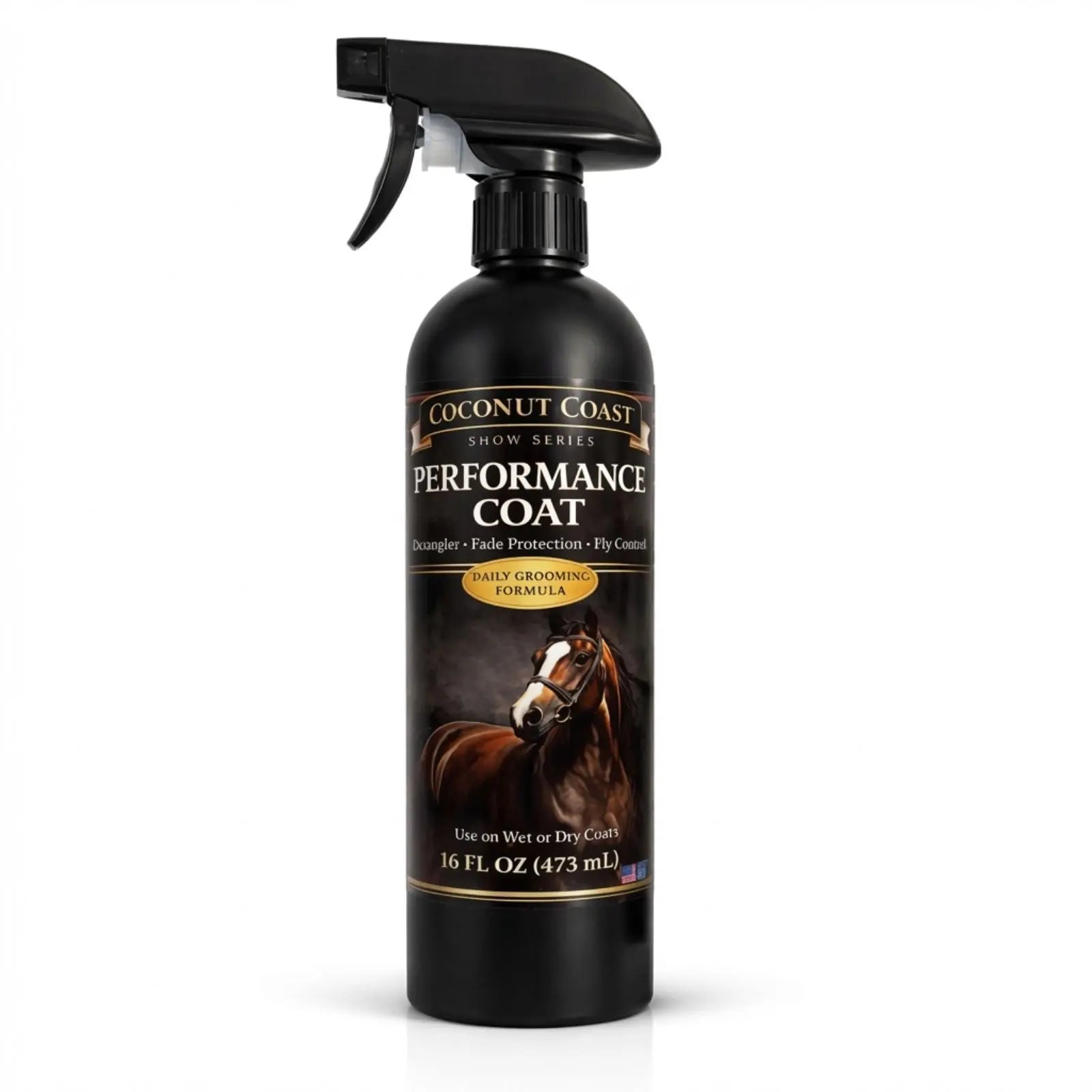 Coconut Coast Performance Coat horse grooming spray for shine detangle and fade protection